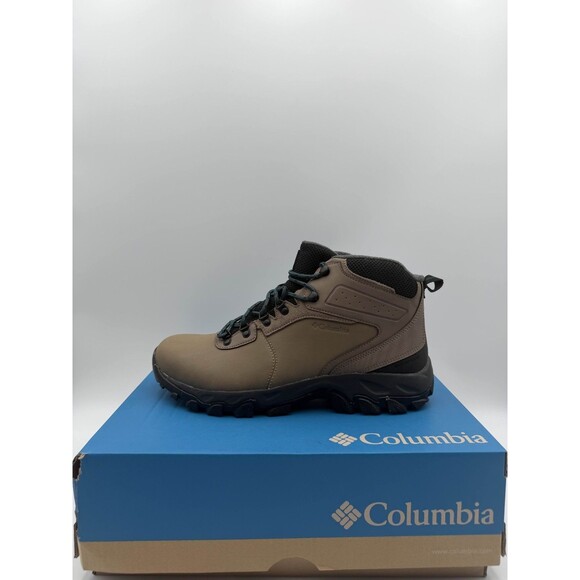 Columbia Men\'s Newton Ridge Waterproof Omni-Heat II, Ash Brown/Night Wave, 10